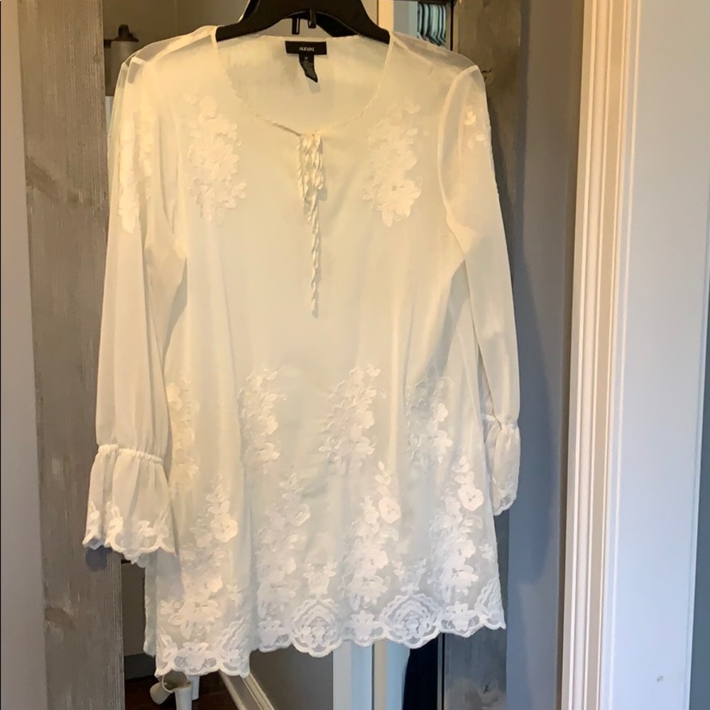 Sheer tunic top
